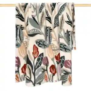 Manta Cordero Con Estampado Floral 125 x 150 cm