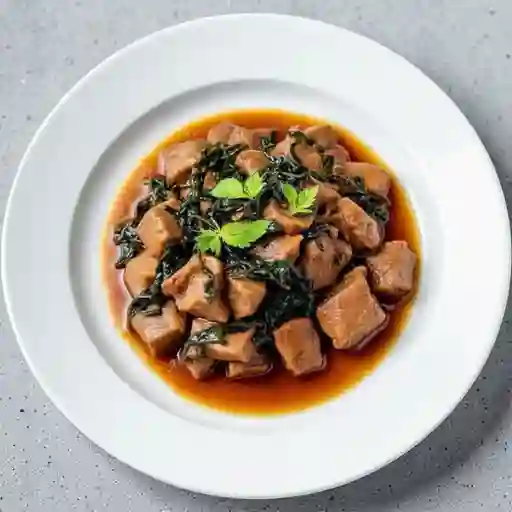 Carne con algas