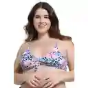 Bikini Triángulo Con Nudo Estampado Celeste Talla XL Samia