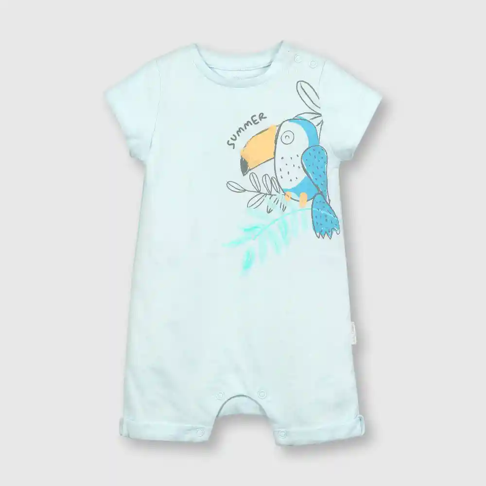 Enterizo Osito De Tucan Bebé Niño Celeste Talla 3/6m