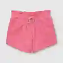 Short Recogido De Punto De Niña Rosado Talla 2a