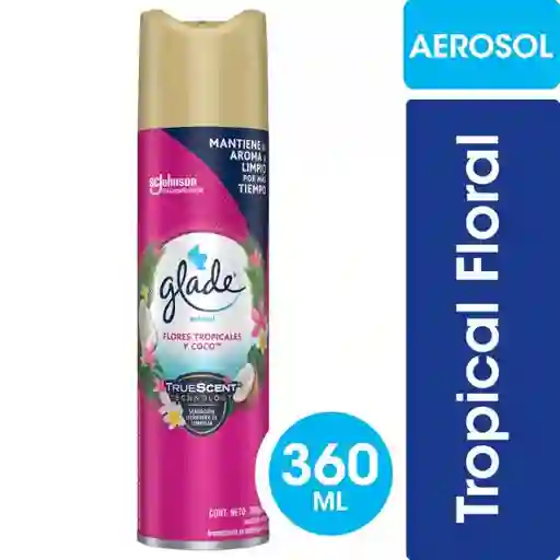 Desodorante Ambiental Glade Aerosol Flores Tropicales y Coco 360ml