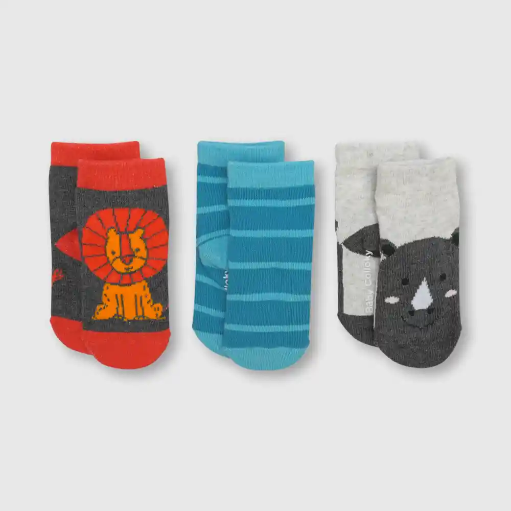Pack Calcetines Safari De Niño Gris Talla 14/16