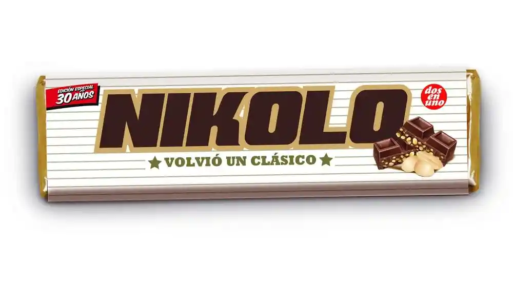 Nikolo Barra de Chocolate Clásico Dos en Uno