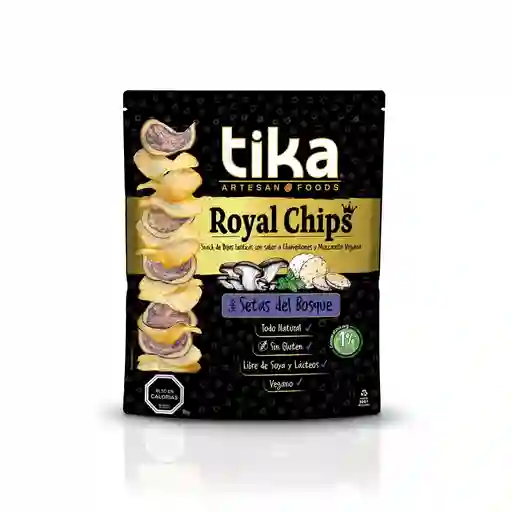 Tika Royal Snack de Papas Exóticas con Sabor a Champiñón y Mozzarela Vegana Sabor Setas del Bosque