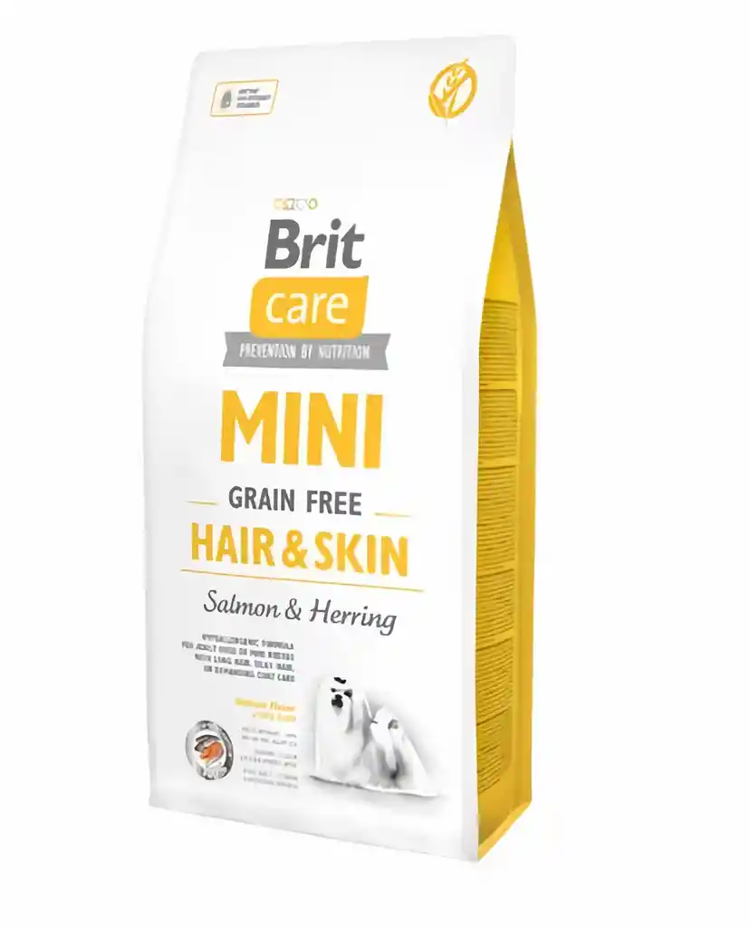 Brit Care Alimento para Perro Mini sin Cereales Hair & Skin Sabor a Salmón y Arenque 