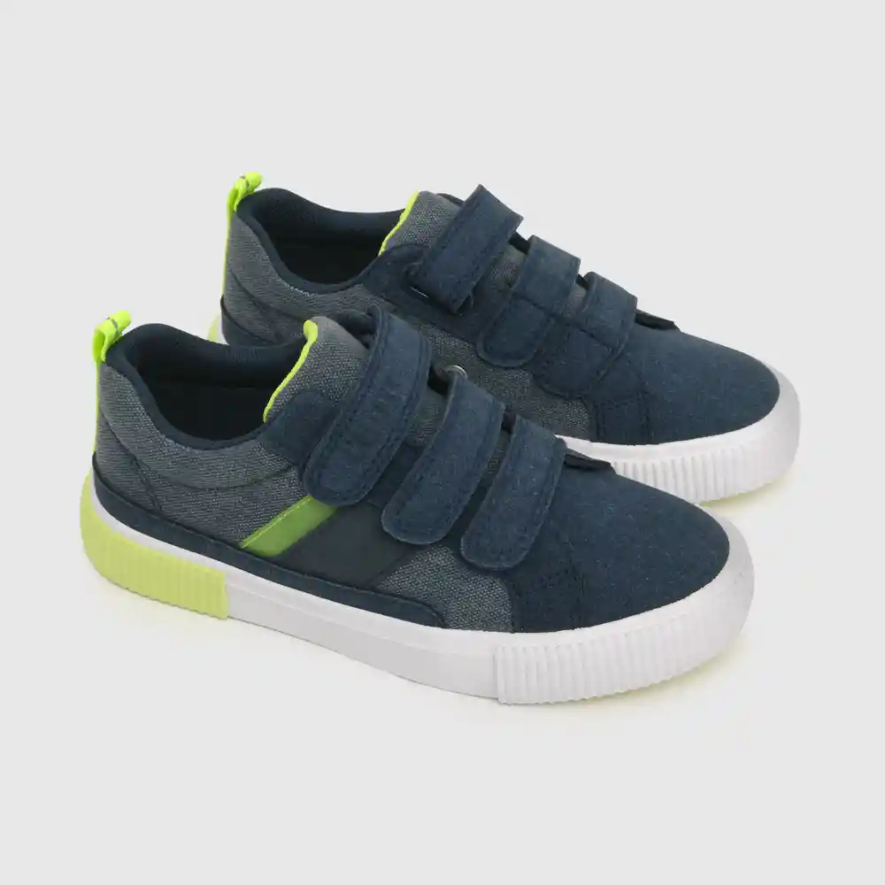 Zapatillas Urbana Tres Velcros Azul Talla 34