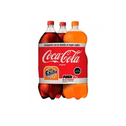 Coca-Cola 2 Pack Bebida Gaseosa y Fanta Sabor a Naranja 