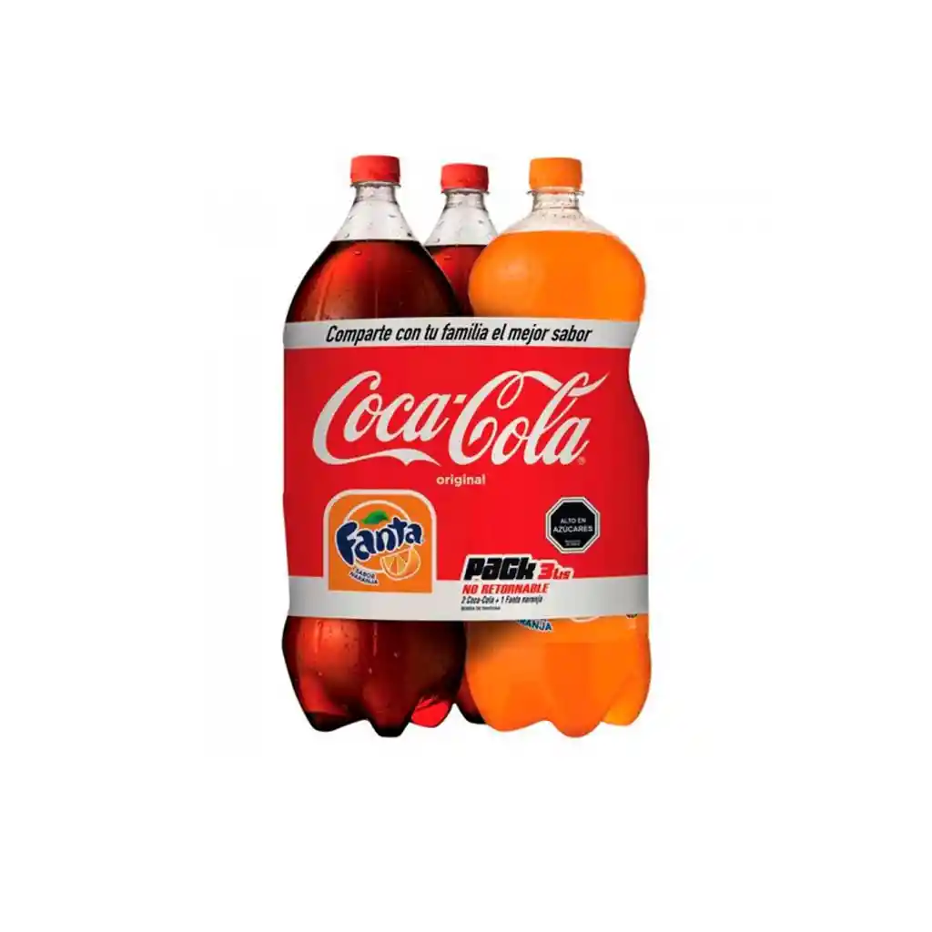 Coca-Cola 2 Pack Bebida Gaseosa y Fanta Sabor a Naranja 
