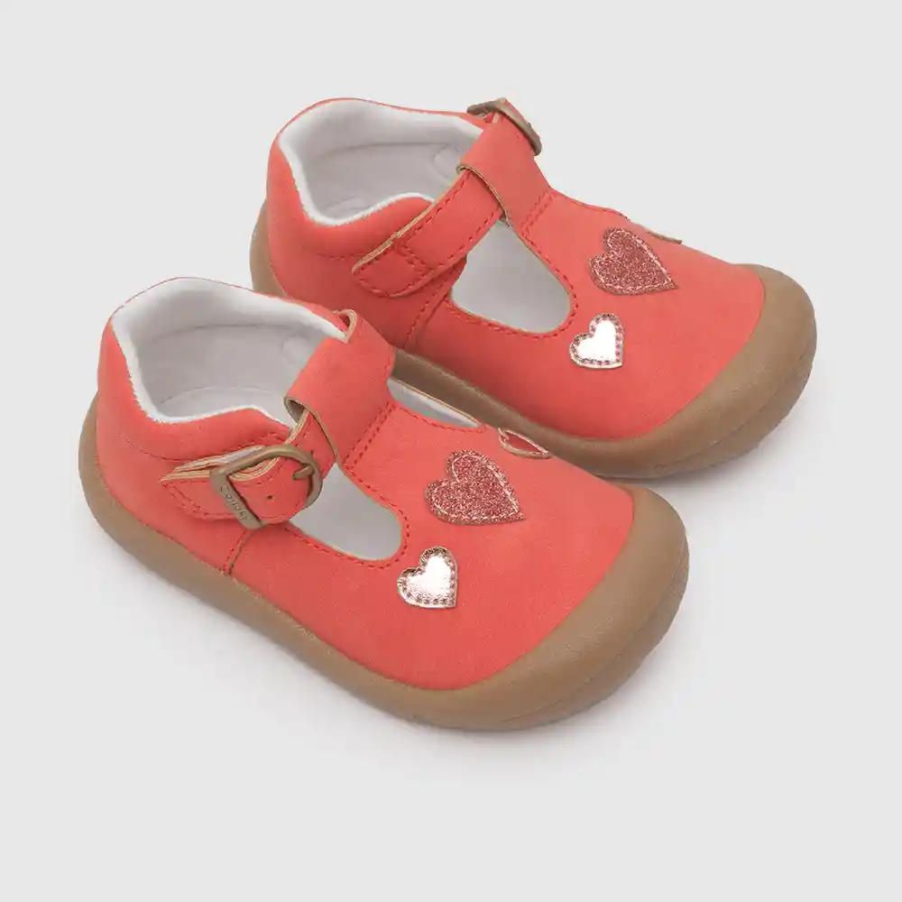 Zapatos Reina Con Corazones De Niña Rosado Talla 17