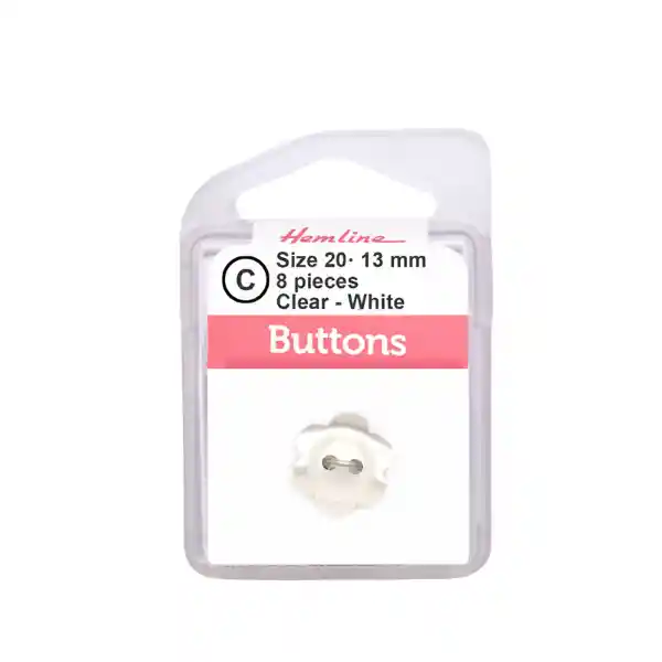 Botón Plástico Flor Blanco13mm 8 D Hb02320.01 13mm 8