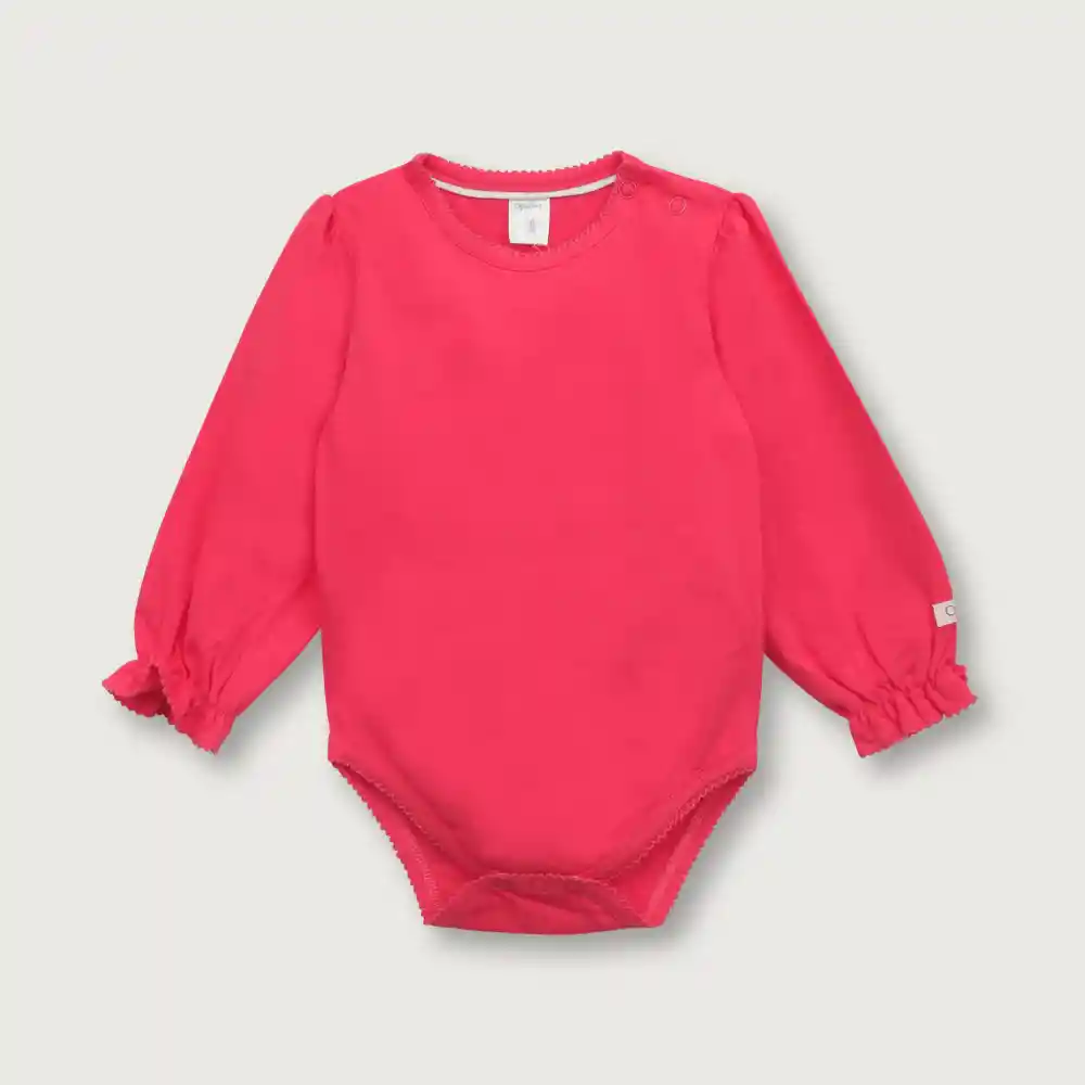 Body Manga Globo De Bebé Niña Guinda Talla 9 Meses