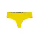 Bikini Calzón Tanga Reversible Tiro Alto Estampado Amarillo T. S Samia