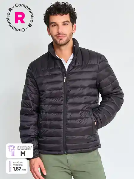 Kenneth Stevens Abrigo Parka Pluma Negro M FW25