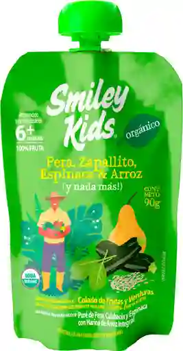 Smiley Kids Pure Orgánica de Pera Zapallito Espinaca y Arroz