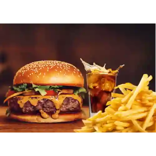 Burger +bebida + Papas Fritas Naturales