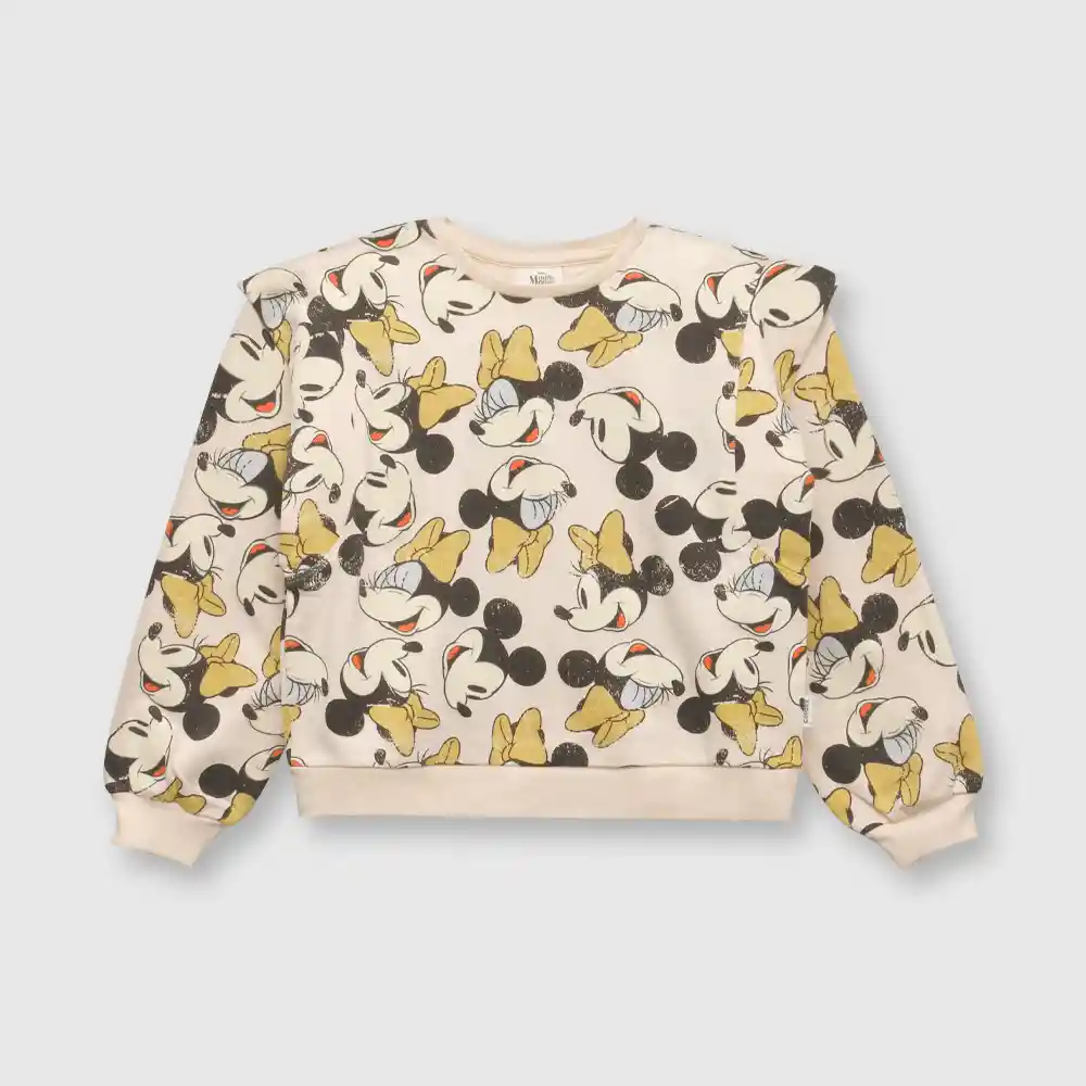 Polerón Minnie De Niña Beige Talla 6 Años