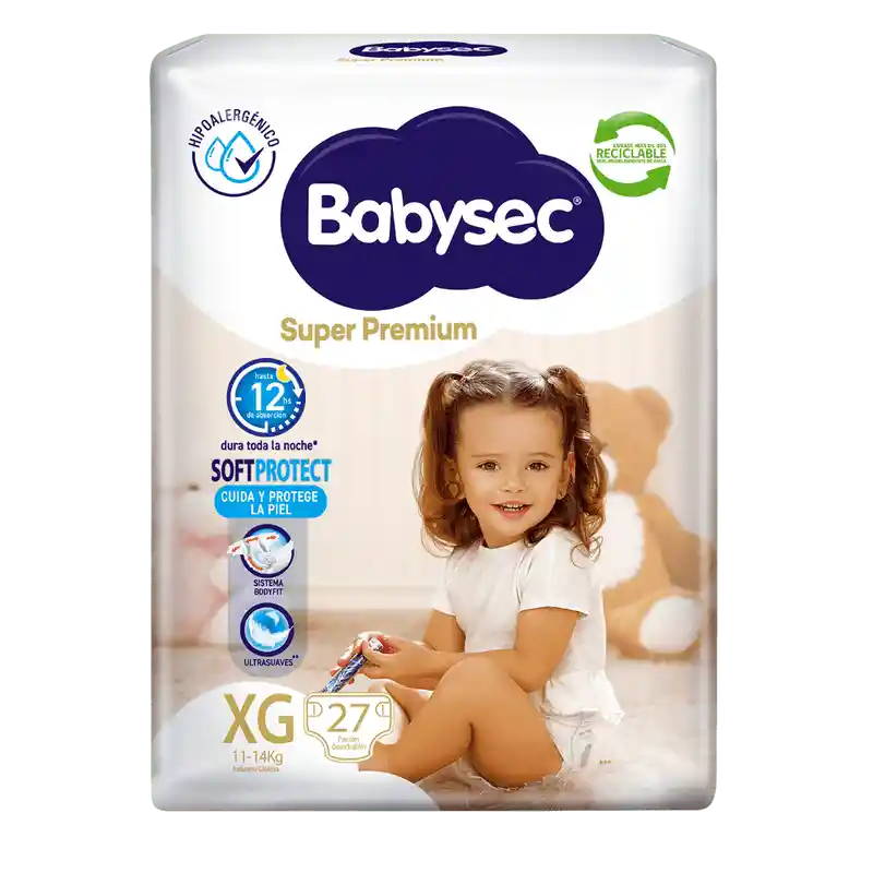 Babysec Pañales Super Premium Cuidado Total Talla XG