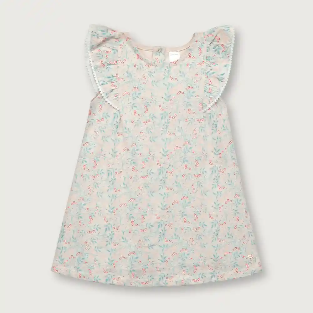 Vestido Manga Alita De Niña Aqua Talla 18m