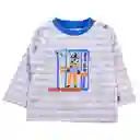 Polera Manga Larga Bebé Niño Gris Claro T. 18 M Pillin