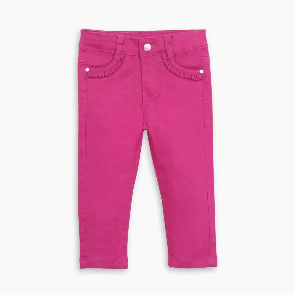Pantalón Sólido De Niña Fucsia Talla 6 M