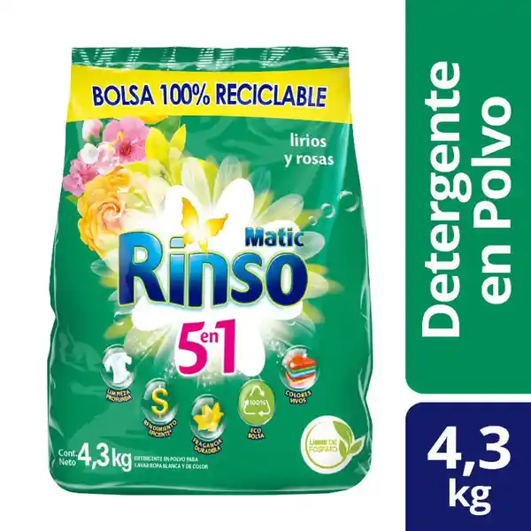 Rinso Detergente Polvo Lirios y Rosas