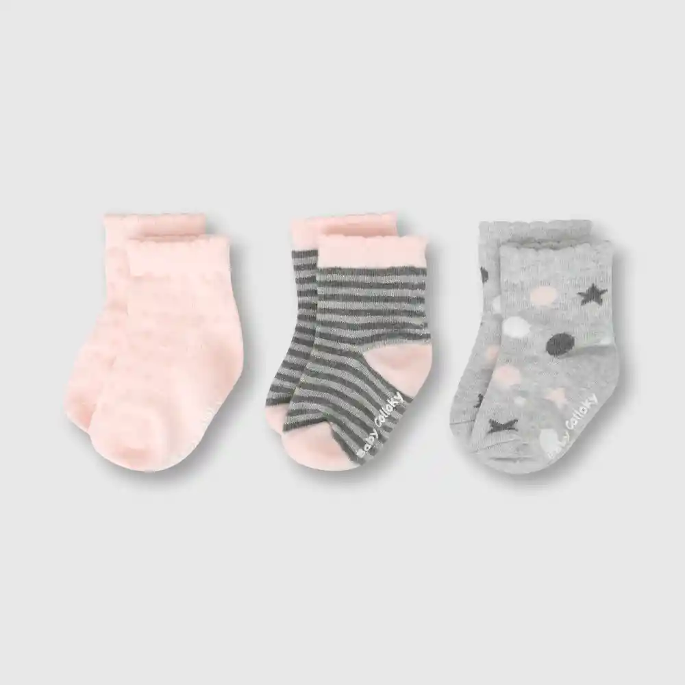 Pack Calcetines Deportivo Lunares Niño Rosado T. 14/16