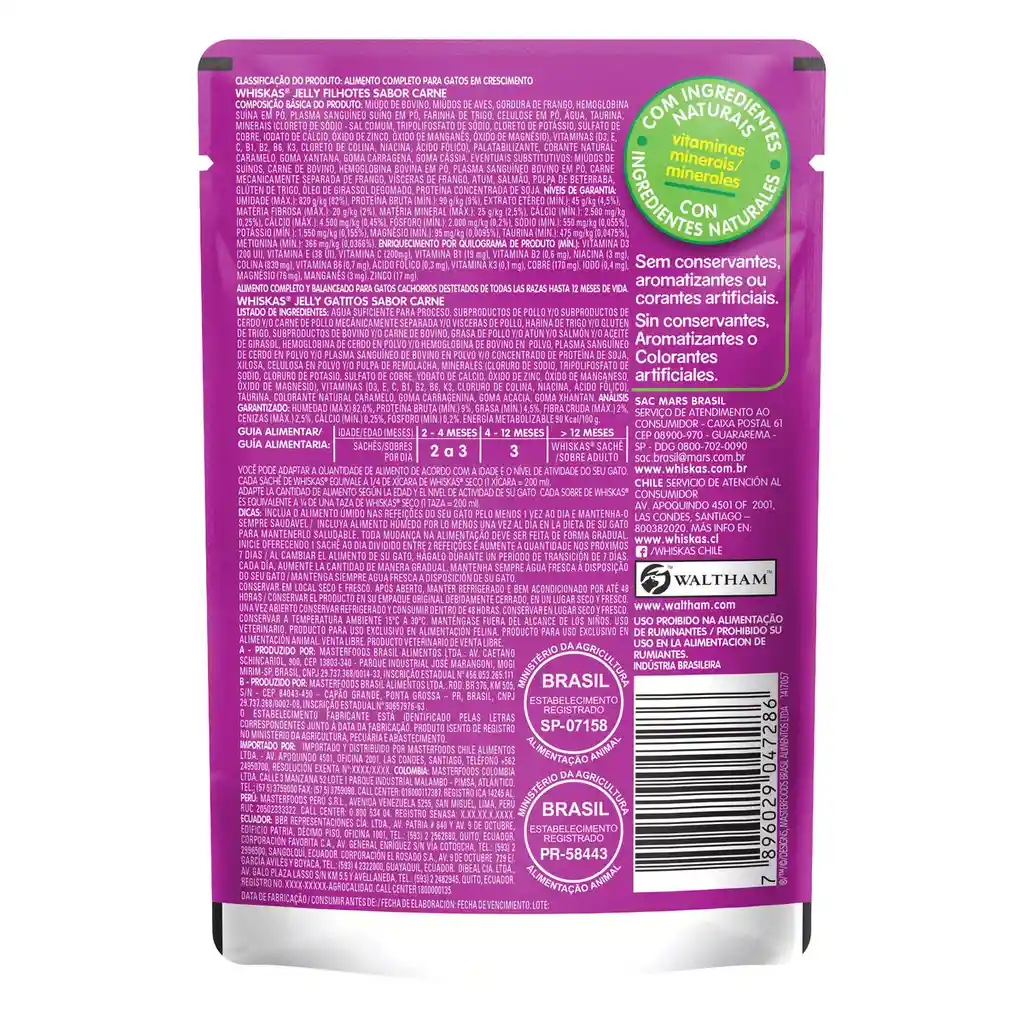 Whiskas Alimento Gatito Jelly Carne Sobre