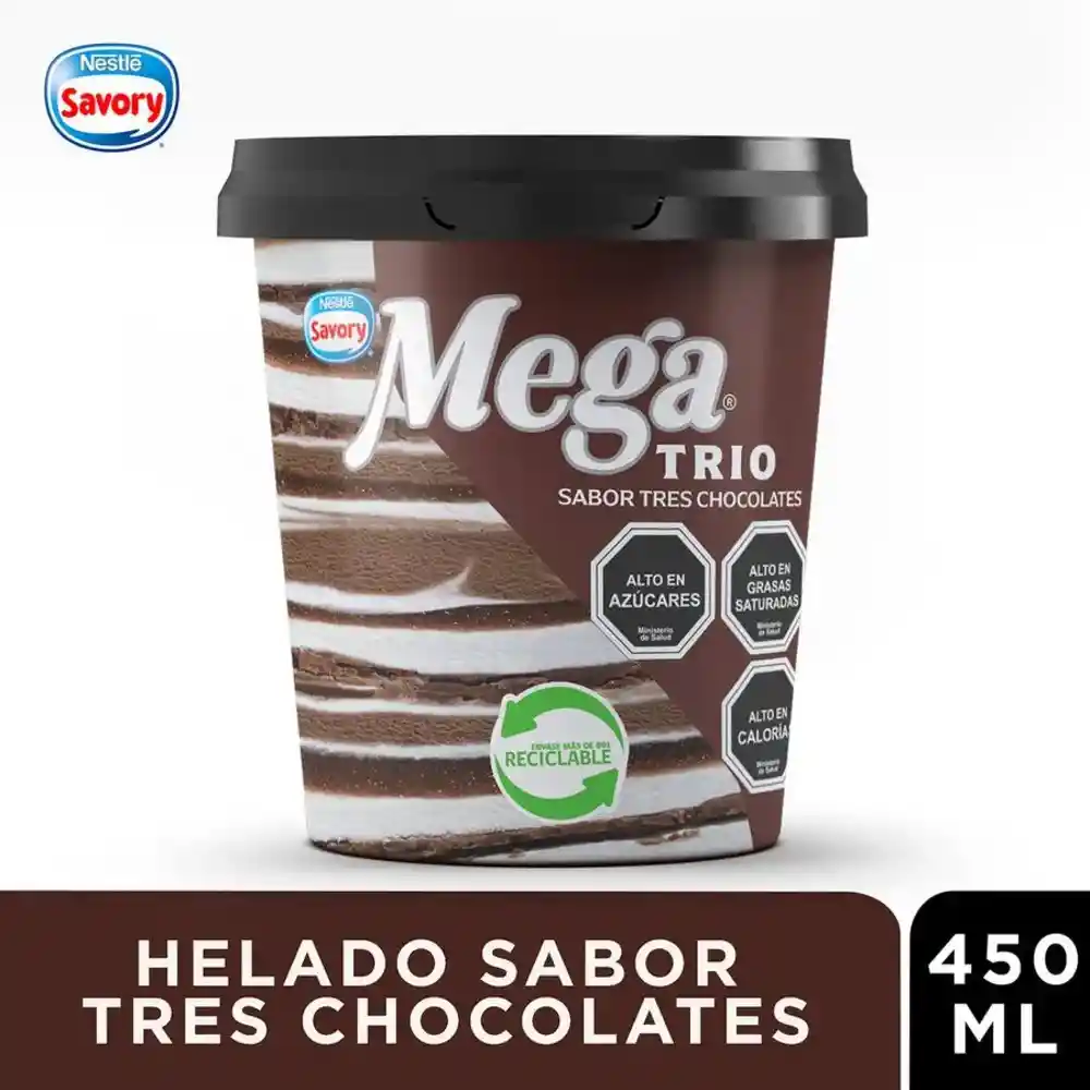 Helado Savory Mega Trio Chocolate