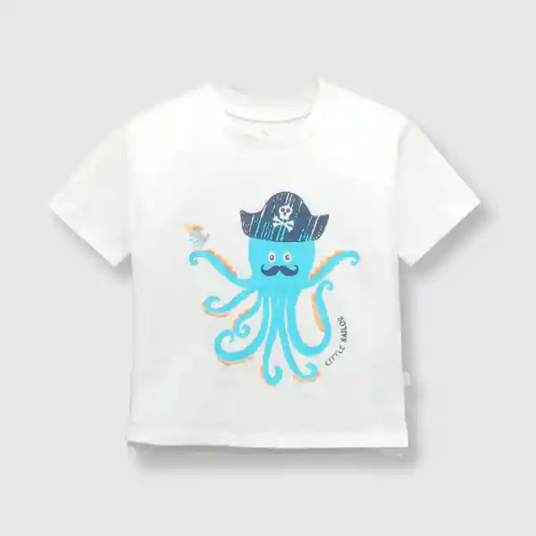 Polera Pulpo de Bebé Niño Off White Talla 24M Colloky