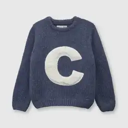 Suéter Jaspeado de Bebé Niño Denim Talla 12M Colloky