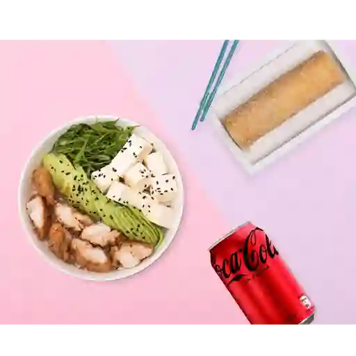 1 Gohan + 1 crispy handroll + 1 bebida