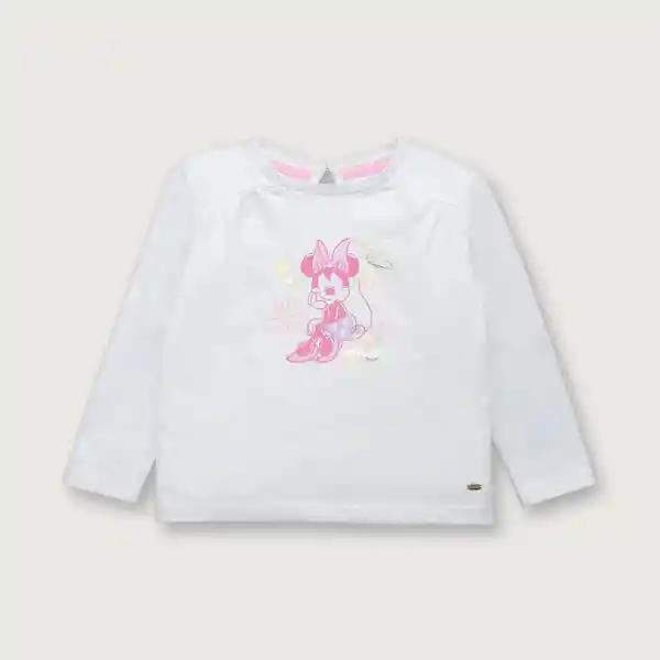 Polera Manga Larga Con Abertura Atrás Niña Blanco T. 9M Opaline