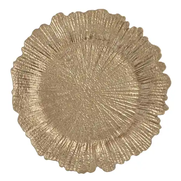 Plato Base Navideño Dorado 33 cm Casaideas