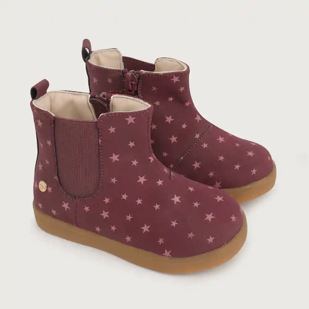 Botines Niña Estrellas Vino Talla 28