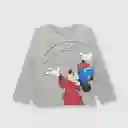 Polera Mickey Para Bebé Niño Gris Talla 12/18m