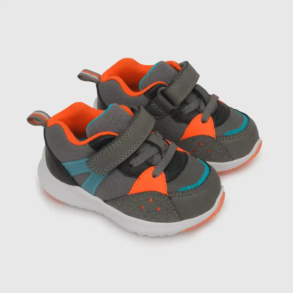 Zapatillas Urbana Para Niño Gris Talla 18