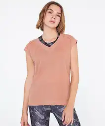 Polera Active Efecto Lavado Terracota Talla S Lounge