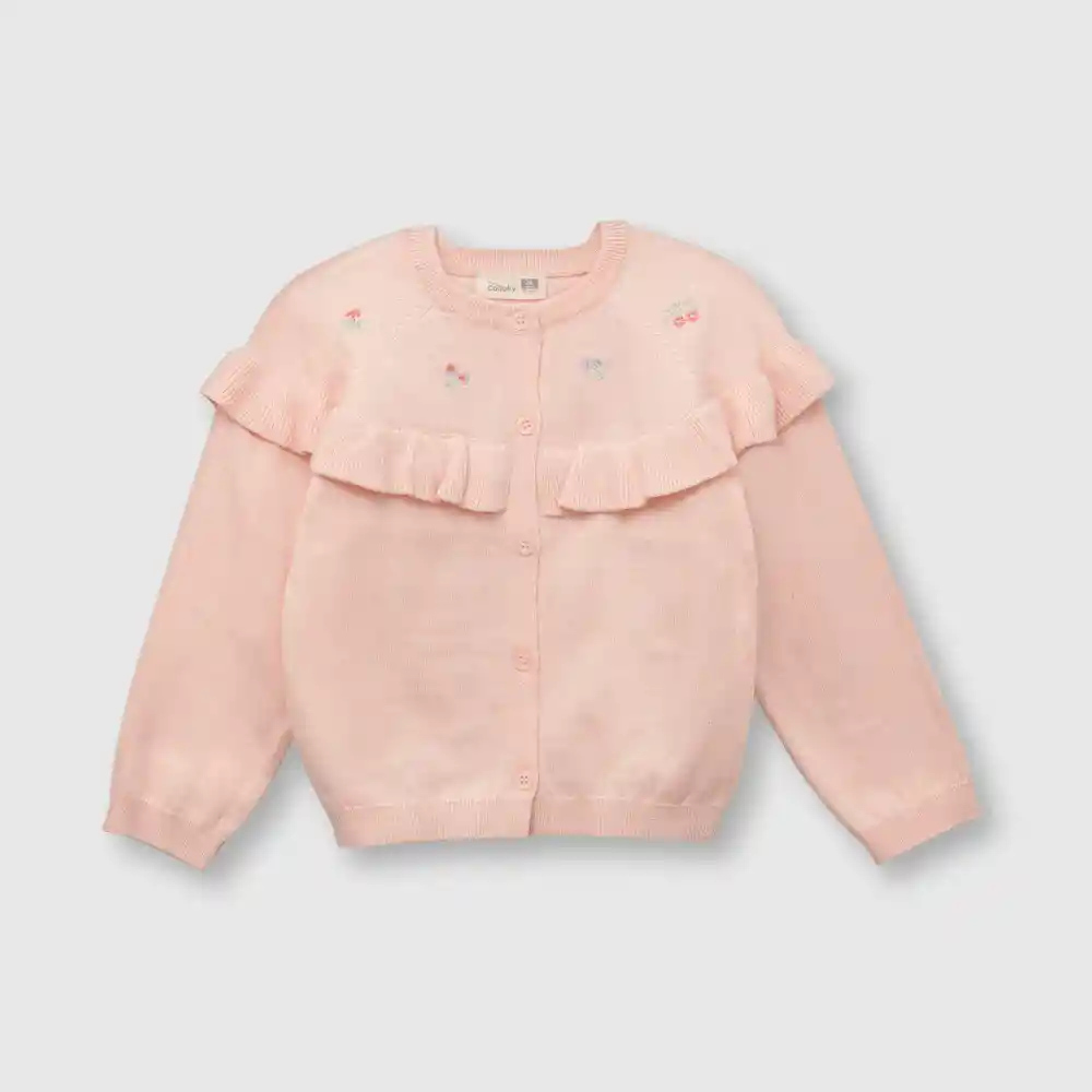 Chaleco De Bebé Vuelos Niña Rosado Talla 6/9m