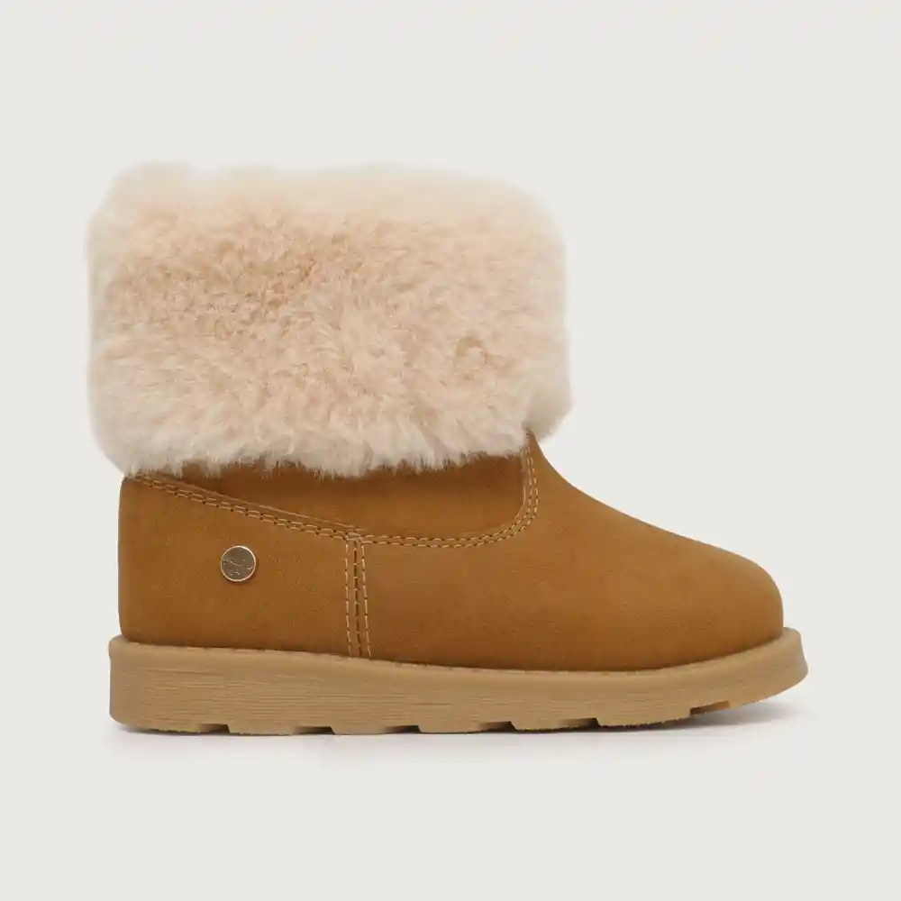 Botas Niña Con Pelos Camel Talla 28