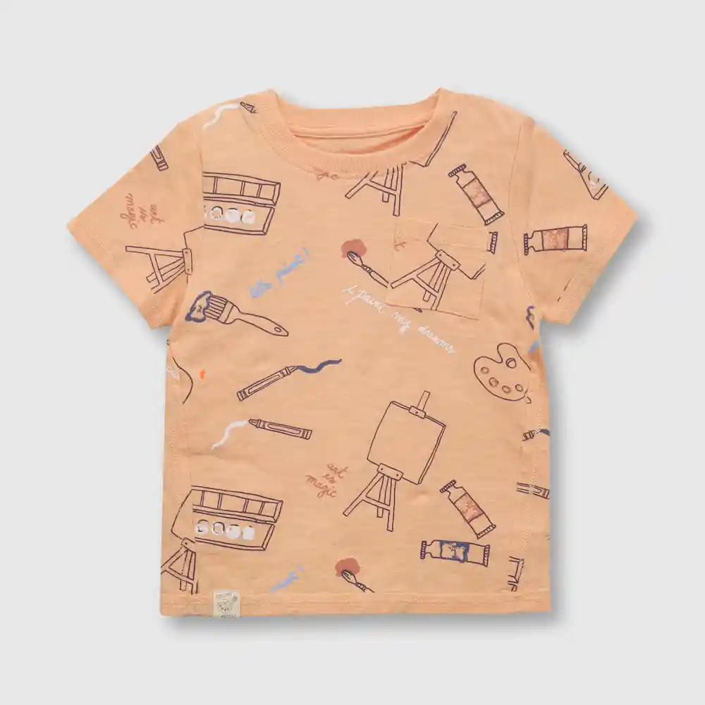 Polera Pintor De Niño Naranjo Talla 9/12 Meses