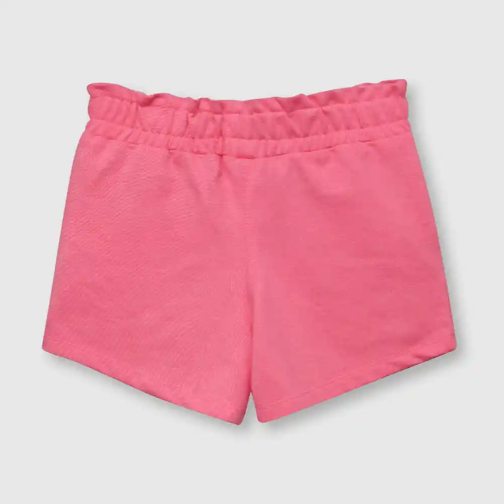 Short Recogido De Punto De Niña Rosado Talla 2a