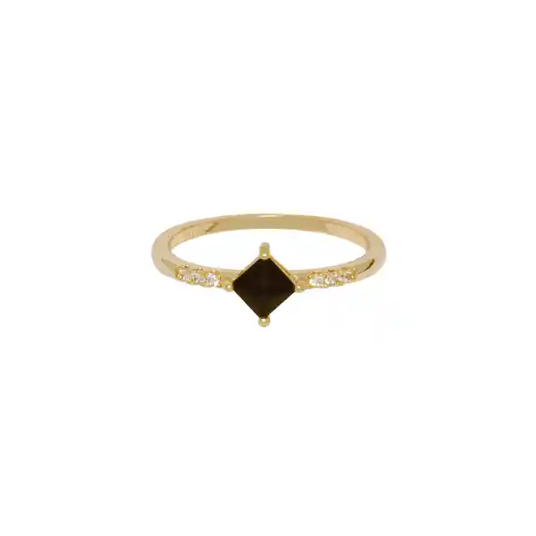 Anillo Black Onix Baño de Oro Talla 5 Noa Joyas