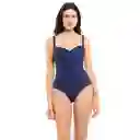 Traje de Baño Reductor Copa Doble D Azul Marino Talla M Samia