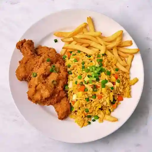 Promoción Pollo Broster Truto Arroz Chaufa Papa Frita Natural