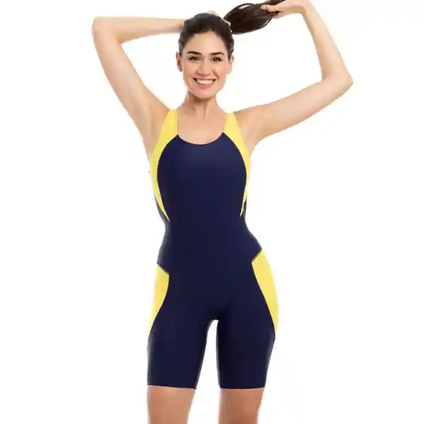 Traje de Baño Deportivo Con Piernas Amarillo Talla XXL Samia