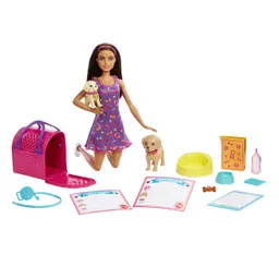 Muñeca Barbie Adopta Un Perrito L. Hkd86