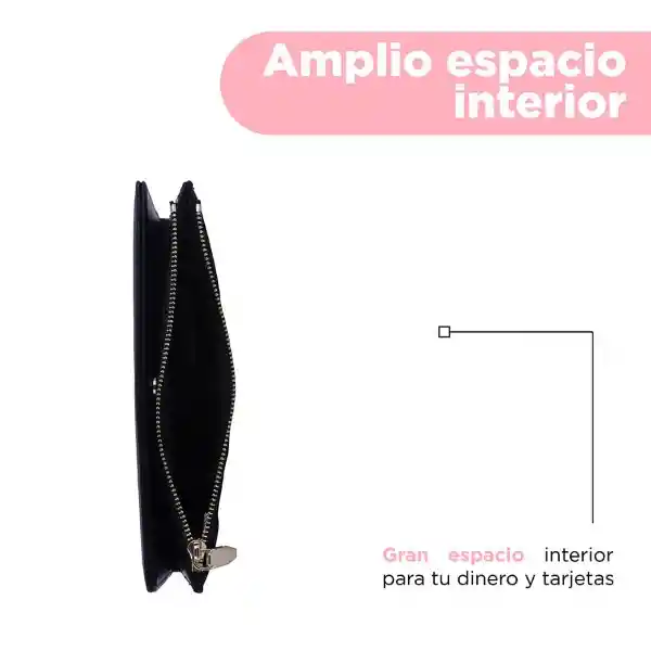 Cartera Larga Para Mujer Negro Miniso