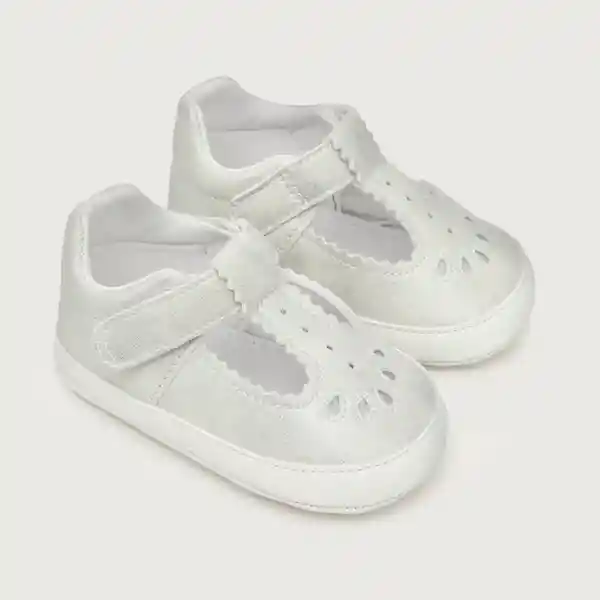 Zapatillas Reina Velcro de Niña Bebé Blanco Talla 18 Opaline