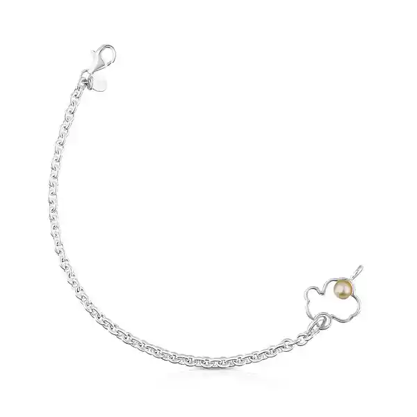 Tous Pulsera Silueta de Plata Con Perla